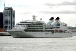 ID 6705 SEABOURN SOJOURN (2010/32346gt/IMO 9417098) sails from Auckland, New Zealand at the end of her maiden call to the 