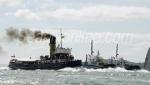 ID 5169 It's a neck and neck battle as the three leaders sight the finish line of the 2009 Auckland Anniversary Day Regatta tug race. The steam tug WILLIAM C. DALDY (1935/348grt/IMO 5390345) went on to take...