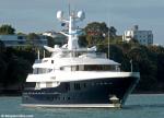 ID 7302 ELANDESS (2009/1090grt. Renamed ELYSIAN) - flagged in the Cayman Islands, she was built in Germany by Abeking & Rasmussen. The 60m (196.85ft) superyacht is seen anchored in Auckland harbour during an...