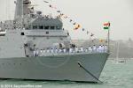 ID 10679 INS SUMITRA (P59), a Saryu class offshore patrol vessel of the Indian Navy. She was designed and constructed by Goa Shipyard Limited in 2010. Seen here anchored in Auckland's harbour for the...
