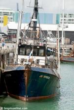 ID 7670 JAY PATRICIA - operated by Two Fold Fishing of Gisborne, seen here alongside at the city's Viaduct Basin.