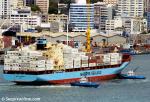 ID 7233 NELE MAERSK (2000/27300grt/IMO 9192442) arriving in Auckland, NZ.