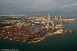 ID 9668 PORT OF AUCKLAND showing the Fergusson Container Terminal in the foreground and extension earthworks.