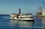 ID 8287 Steam ferry TAKAPUNA at Auckland. Launched 1924 for Devonport Steam Ferry Co. and originally the LAKE TAKAPUNA.  She was decommisioned 1967 and buried 1981 in the reclamation works during the...