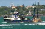 ID 11713 TENGAWAI (Reg No: 7380) a Timaru-based fishing boat, part of the Sanford Fisheries fleet, departs Auckland.