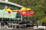 ID 9572 The Auckland-based WESTPAC RESCUE helicopter sets out on another mission to transport injured people from motor vehicle accidents to hospital, to airlift sick and injured from ships and pleasure...