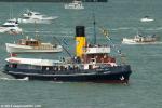 ID 9956 WILLIAM C. DALDY (1935/348grt/IMO 5390345) - Auckland's preserved steam tug, completes the 2015 Auckland Anniversary Day regatta tug race. In the background are two former Auckland Harbour Board pilot...