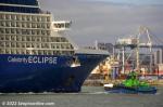 ID 12699 Celebrity Cruises 2010-built, 317.14m CELEBRITY ECLIPSE (121878gt/IMO 9404314) arrived into Auckland from Raiatea, French Polynesia this morning, resplendent in her new Celebrity livery and with...