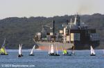ID 13083 KETA (2003/26061gt/30450dwt/IMO 9225782/2226TEU, ex-Gsl KETA, DELMAS KETA, MOL RAINBOW, LOUIS DELMAS), heading for Wellington, having to negotiate the fleets of weekend sailors on the Waitematā...
