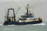 ID 12279 TENGAWAI - one of the extensive fleet of Sanford of fishing boats, seen here inbound to Auckland in misty conditions.