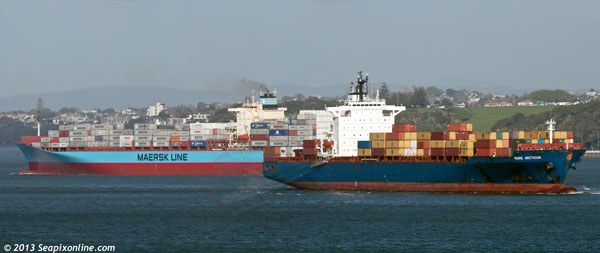 Leda Maersk, Mare Arcticum, APL Chile, YM New York, Trade Tesia 9213284, 9190755 ID 9163