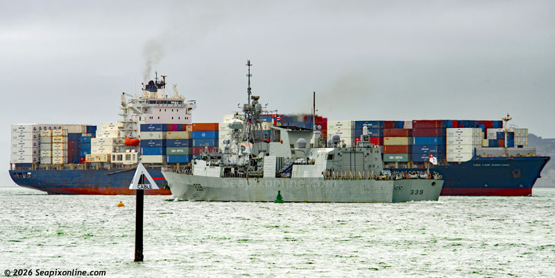 HMCS Charlottetown, CMA CGM Nantong, Tongva, Ital Moderna, E.R Bounty 9349629 ID 14633