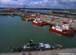 ID 7163 EMPRESS DOCK in Southamptons' eastern docks, is home to an assortment of vessels including tugs, bunkering tankers, pilot and Harbourmaster launches, numerous types of visiting small vessels and the...