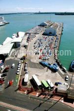 ID 6196 QUEENS WHARF, Port of Auckland, NZ - Used mainly for the discharge and consolidation area for imported motor vehicles, this dilapidated wharf also doubles on busy cruise traffic days as a second...