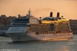 ID 9414 CELEBRITY SOLSTICE (2008/121878grt/9500dwt/IMO 9362530) sails from Auckland, New Zealand at sunset, bound for the Bay of Islands, the first leg of an 18-night cruise around New Zealand and ending in...