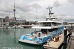 ID 10302 CHIRUNDOS (50m Diamond Class) - a newly launched motor yacht built by Auckland yachtbuilders McMullen and Wing. She is seen here during fit out alongside the ANZ Viaduct Events Centre in Auckland's...