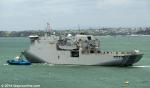 ID 9420 HMNZS CANTERBURY (L-421/9000grt) - the RNZN's multi purpose vessel returns to Devonport Naval Base in her homeport of Auckland.