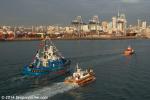 ID 9660 HAURAKI (2014/250grt/124dwt/IMO 9681015) - Ports of Auckland's latest tug fleet addition arrives in Auckland direct from her builders. She is escorted into port by the pilot launch AKARANA while the...
