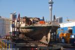 ID 10431 KESTREL (1909/342-grt) a vintage Waitemata Harbour commuter ferry formerly running between Auckland City, NZ and the North Shore suburb of Devonport unexpectedly sank at her berth in early March 2016....