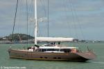 ID 8267 OHANA - newly launched on 28 October 2012, the stunning 50m flybridge sloop takes to the waters of Auckland's Waitemata Harbour after having just completed stepping her 63.1m mast while alongside at...