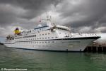 ID 7435 SPIRIT OF ADVENTURE (1980/9570gt/IMO 7904889, ex-ORANGE MELODY, PRINCESS MAHSURI, BERLIN) alongside at Queens Wharf in Auckland, New Zealand. The latest addition (at the time of this picture) to the...