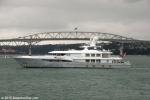ID 10223 SERENITY J arrives in Auckland from Papua New Guinea. The 55m, 670grt steel and aluminum vessel was built by Amels Holland B.V. and completed in 2014. Her exterior styling is by Tim Heywood Design...