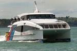 ID 9882 TAKAHE (ex-FANTASEA SUNRISE) - Designed by Incat Crowther of Australia, she is the newest addition to the Fullers fleet of Auckland ferries. She is seen here at speed off Devonport making for the...