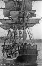 ID 12314 HMAV BOUNTY - the NZ-built replica, under motor, moves off her berth into the Waitemata Harbour, Auckland.