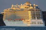 ID 13248 ROYAL PRINCESS (Princess Cruises/IMO 9584712/142714gt/12512dwt) outbound from Auckland at sunset bound for the Bay of Islands following her second of eight scheduled calls at the City of Sails during...