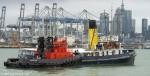 ID 14626 WILLIAM C. DALDY (IMO 5390345) assisted by CHRISTINE MARY (IMO 9192301, ex-QS MAPLE) moved from her Devonport berth across the harbour to take part in the Auckland Wooden Boat Festival.